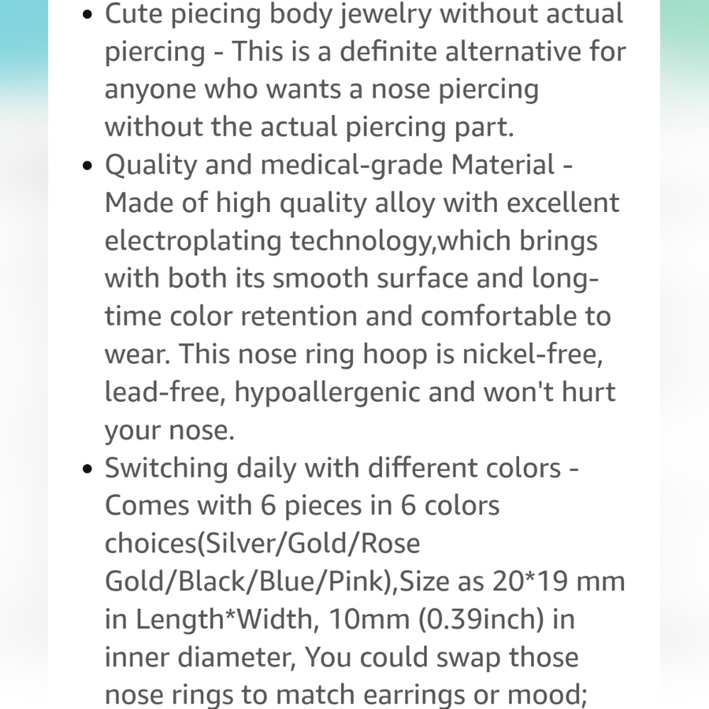 9 Faux Septum Rings - Brand New - Picture 4 of 9